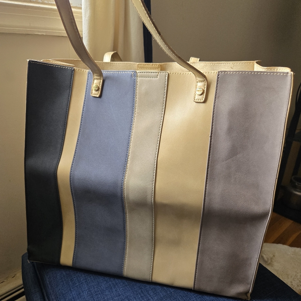 Striped Multi-Color Tote Bag